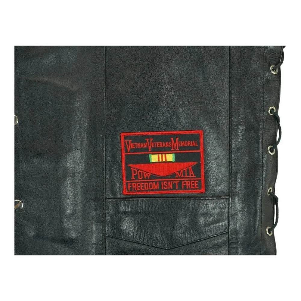 Vintage Cycle Leather Motorcycle Vest w Patches Vietnam‎ Veteran Biker Sz 4XL